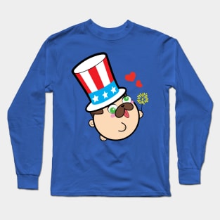 Doopy the Pug Puppy- Independence Day Long Sleeve T-Shirt